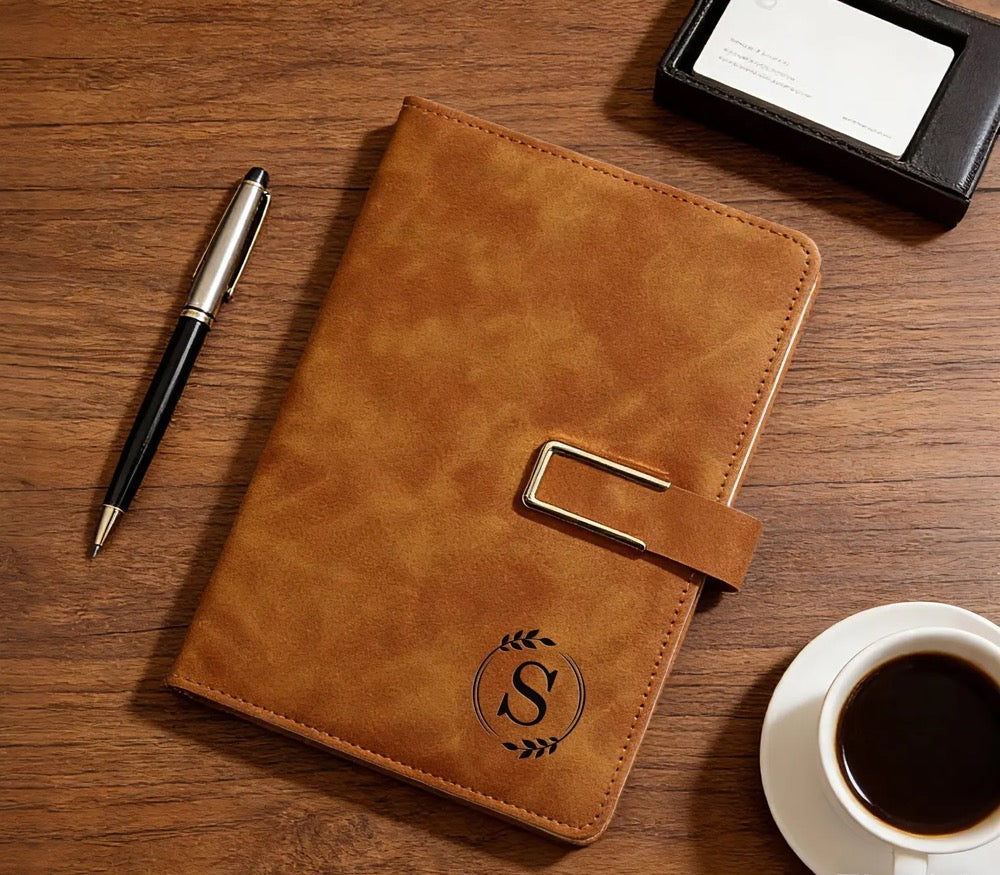 Custom Engraved Leather Journal Set with Pen, Personalized Notebook, Graduation Gift, Fathers Day Gifts for Dad